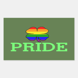 Regenboogvlag klaver Gay Pride Rechthoekige Sticker