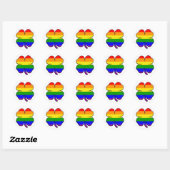 Regenboogvlag Klaver Ronde Sticker (Vel)