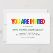 Regenboogvlag Kleuren Gay Trouw Uitnodigingen (Voorkant)