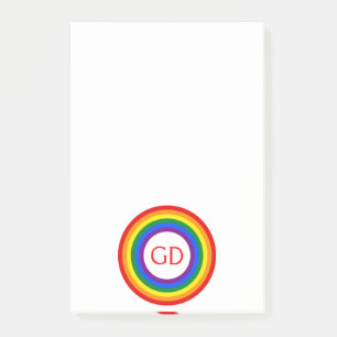 REGENBOOGVLAG KNOP + jouw teken of monogram Post-it® Notes