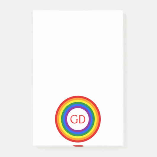 REGENBOOGVLAG KNOP + jouw teken of monogram Post-it® Notes (Voorkant)