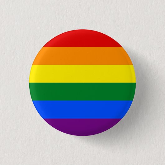 Regenboogvlag Knop Ronde Button 3,2 Cm (Voorkant)