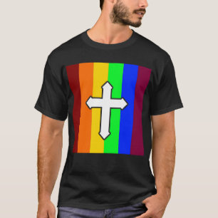 Regenboogvlag - Kruis T-shirt