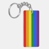 regenboogvlag lgbt feminist gay pride sleutelhanger (Voorkant Links)