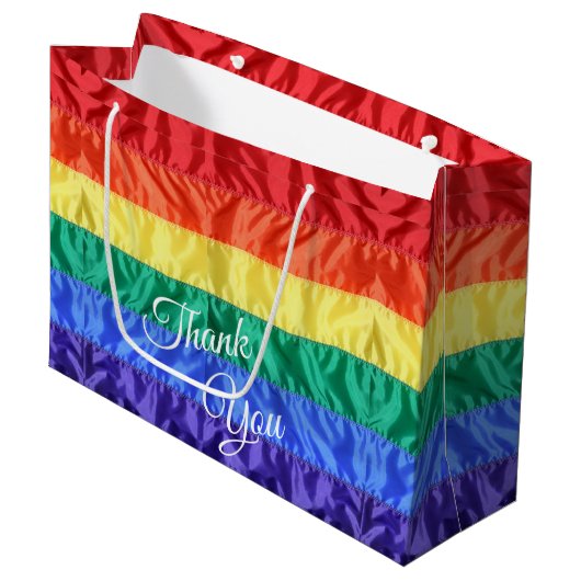 Regenboogvlag LGBT LGBTQ+ regenboogstrepen homopri Groot Cadeauzakje (Voorkant Gekanteld)