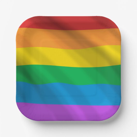 Regenboogvlag LGBT Papieren Bordje (Voorkant)