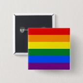 Regenboogvlag (LGBT) Vierkante Button 5,1 Cm (Voorkant /achterkant)