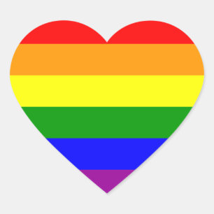 Regenboogvlag / LGBT-vlag Hart Sticker