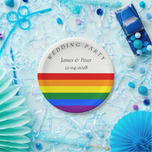 Regenboogvlag LGBTQ Gay Weddenschap Papieren Bordje (Feest)