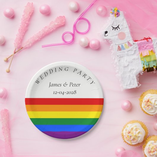 Regenboogvlag LGBTQ Gay Weddenschap Papieren Bordje (Feest)