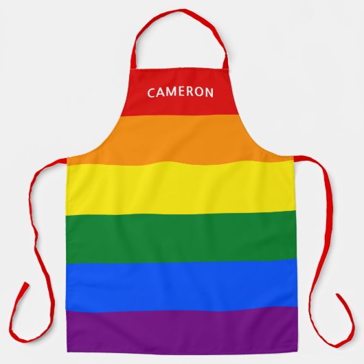 Regenboogvlag met monogram schort (Voorkant)
