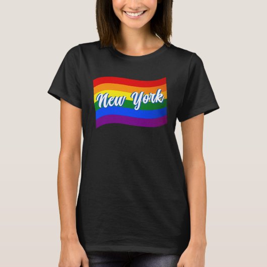 Regenboogvlag New York Gay Pride LGBT LGBTQ T-shirt (Voorkant)