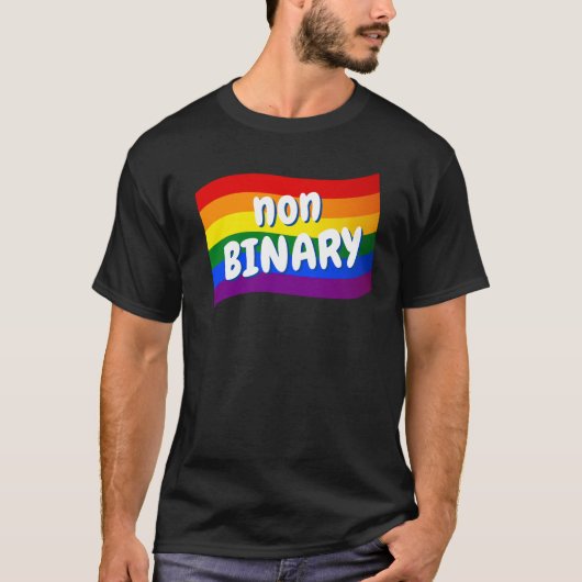 Regenboogvlag Nonbinary niet-binaire LGBT LGBTQ pr T-shirt (Voorkant)