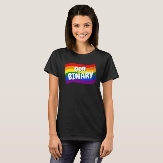 Regenboogvlag Nonbinary niet-binaire LGBT LGBTQ pr T-shirt (Voorkant volledig)