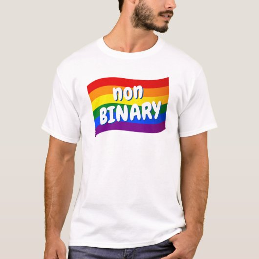 Regenboogvlag Nonbinary niet-binaire LGBT LGBTQ pr T-shirt (Voorkant)