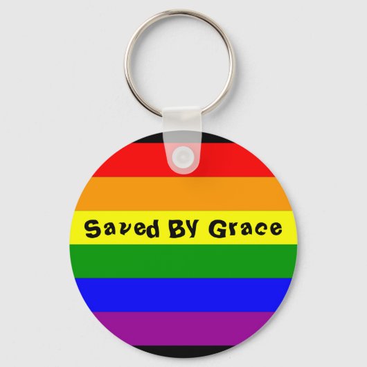 regenboogvlag, opgeslagen door Grace Sleutelhanger (Voorkant)