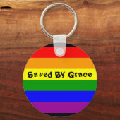 regenboogvlag, opgeslagen door Grace Sleutelhanger (Voorkant)