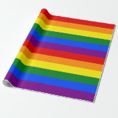 Regenboogvlag — Overvulpapier — Grote strips Cadeaupapier (Uitgerold)