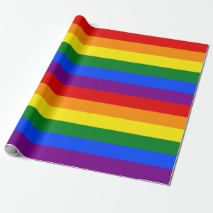 Regenboogvlag — Overvulpapier — Grote strips Cadeaupapier