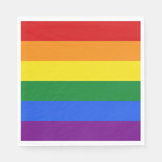 Regenboogvlag papieren servetten (Voorkant)