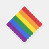Regenboogvlag papieren servetten (Hoek)