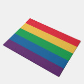 Regenboogvlag Pride door de deur geklede mat (Schuin)