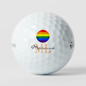 Regenboogvlag & Pride Golfing monogrammed/LGBT Golfballen (Voorkant)