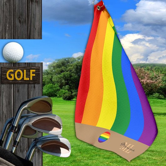 Regenboogvlag & Pride Golfing monogrammed/LGBT Golfhanddoek