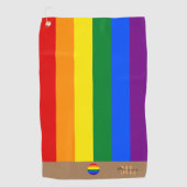 Regenboogvlag & Pride Golfing monogrammed/LGBT Golfhanddoek (Voorkant)