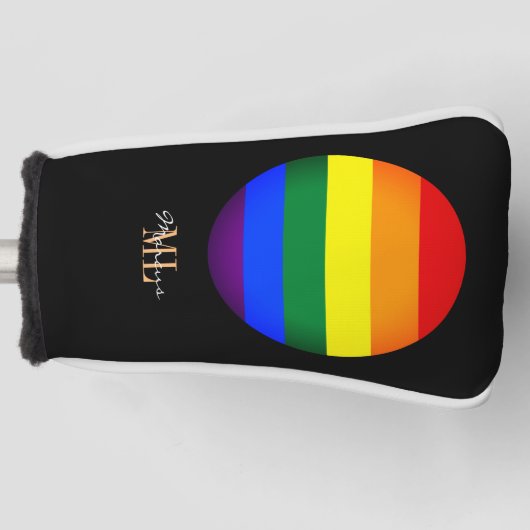 Regenboogvlag & Pride Golfing monogrammed/LGBT Golfheadcover (Voorkant)