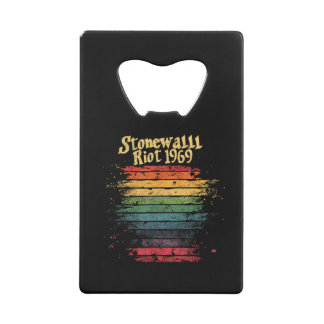 Regenboogvlag Pride Maand Stone muur Riot 1969 Creditkaart Flessenopener