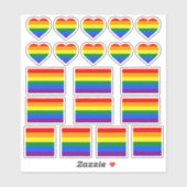 Regenboogvlag & Pride Stickers / Harten (Vel)