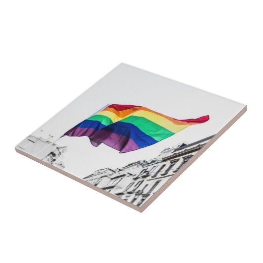 Regenboogvlag Pride Tegeltje (Zijkant)