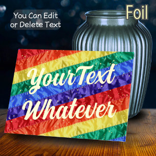 Regenboogvlag Pride-vlag Voeg uw tekst toe Alles v Folie Wenskaart
