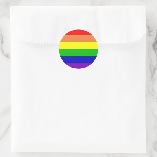 Regenboogvlag Ronde Sticker (Tas)