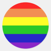 Regenboogvlag Ronde Sticker (Voorkant)