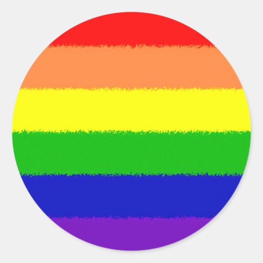 Regenboogvlag Ronde Sticker (Voorkant)
