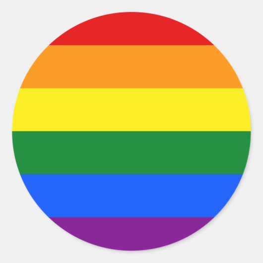 Regenboogvlag Ronde Sticker (Voorkant)