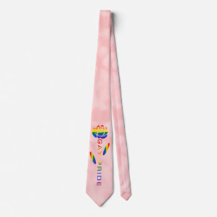 Regenboogvlag Roos Gay Pride  Stropdas