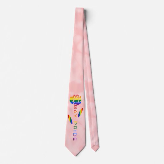 Regenboogvlag Roos Gay Pride Stropdas (Voorkant)
