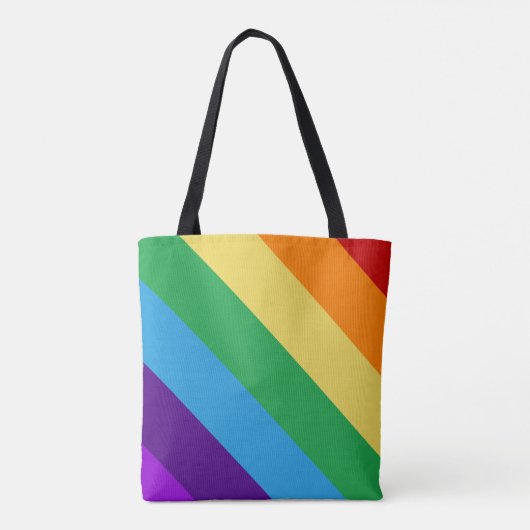 Regenboogvlag schoudertas tote bag (Achterkant)