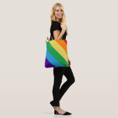 Regenboogvlag schoudertas tote bag (Op model)