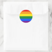 Regenboogvlag-sticker, vlag op de voorgrond, regen ronde sticker (Tas)