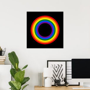 REGENBOOGVLAG - STREPEN - LGBT kleuren Ringen Poster