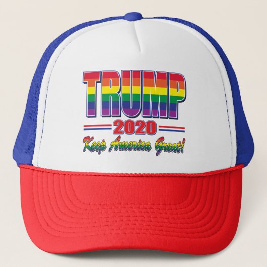 Regenboogvlag-Trump-Keep-America-Great Trucker Pet (Voorkant)