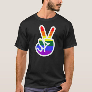Regenboogvlag V-Sign Peace T-shirt