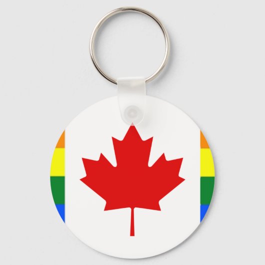 Regenboogvlag van Canada Sleutelhanger (Voorkant)