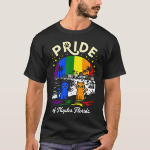 Regenboogvlag van Naples City Florida Katten T-shirt