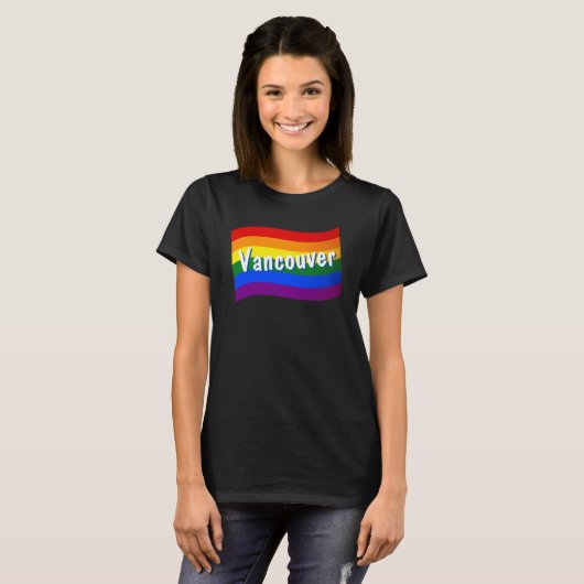 Regenboogvlag Vancouver Canada Gay Pride LGBTQ T-shirt (Voorkant volledig)