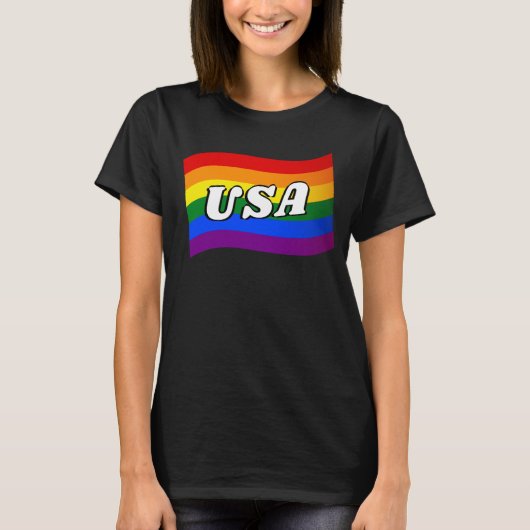 Regenboogvlag Verenigde Staten Amerikaanse Gay Pri T-shirt (Voorkant)